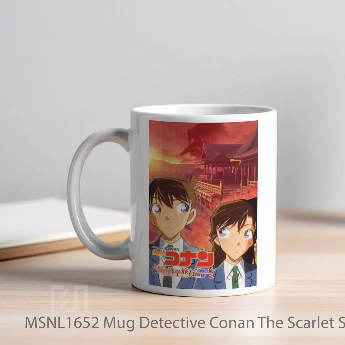 Mug Detective Conan The Scarlet School Trip Gelas Keramik Tema Film MSNL1652 - Tampak Kiri