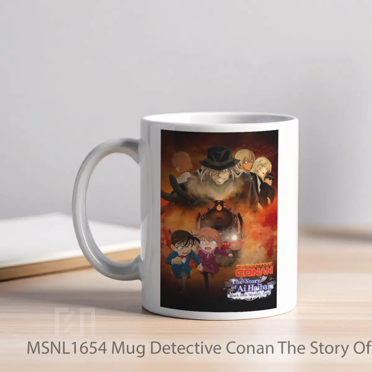 Mug Detective Conan The Story Of Ai Haibara Black Iron Mystery Train Gelas Keramik Tema Film MSNL1654 - Tampak Kiri