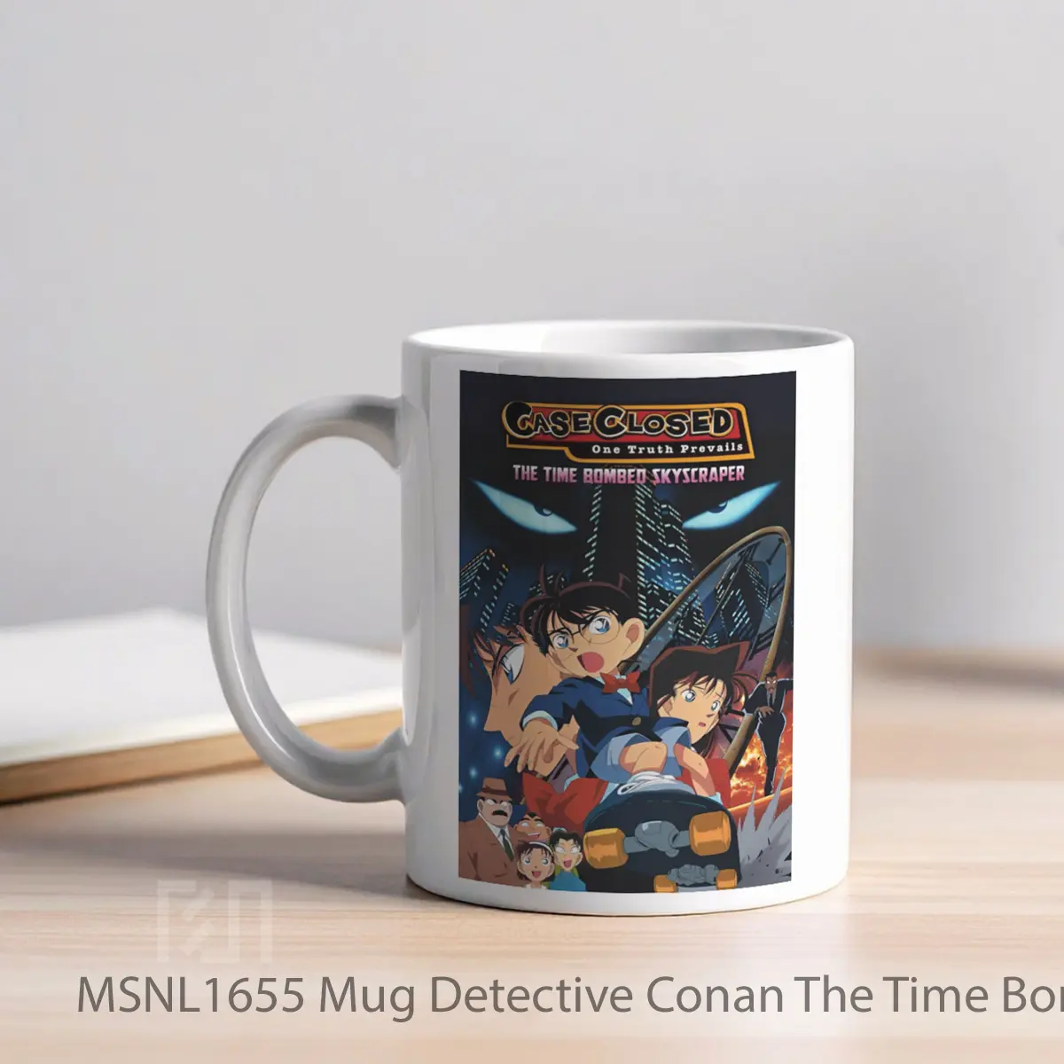 Mug Detective Conan The Time Bombed Skyscraper Gelas Keramik Tema Film MSNL1655 - Tampak Kiri