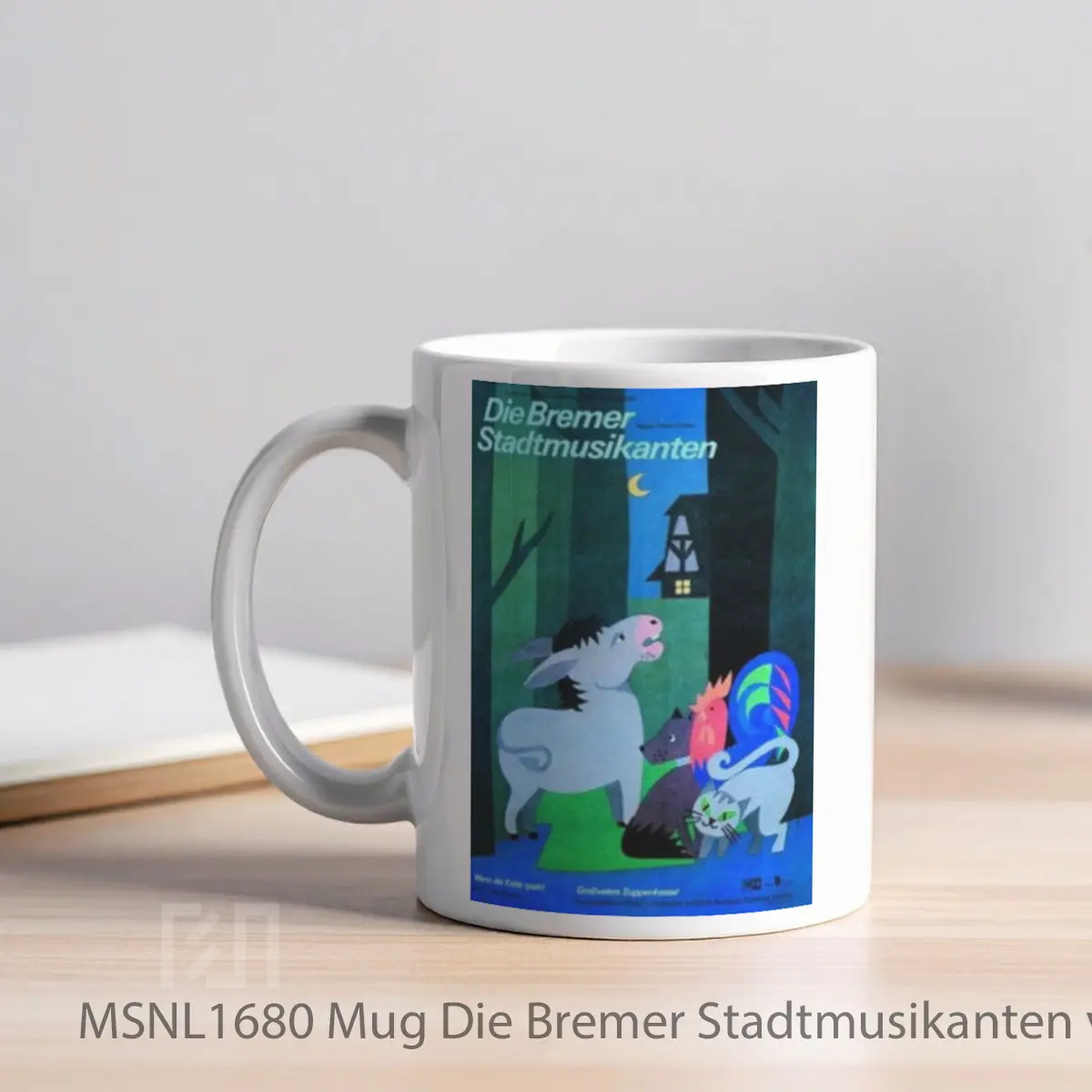 Mug Die Bremer Stadtmusikanten V2 Gelas Keramik Tema Film MSNL1680 - Tampak Kiri