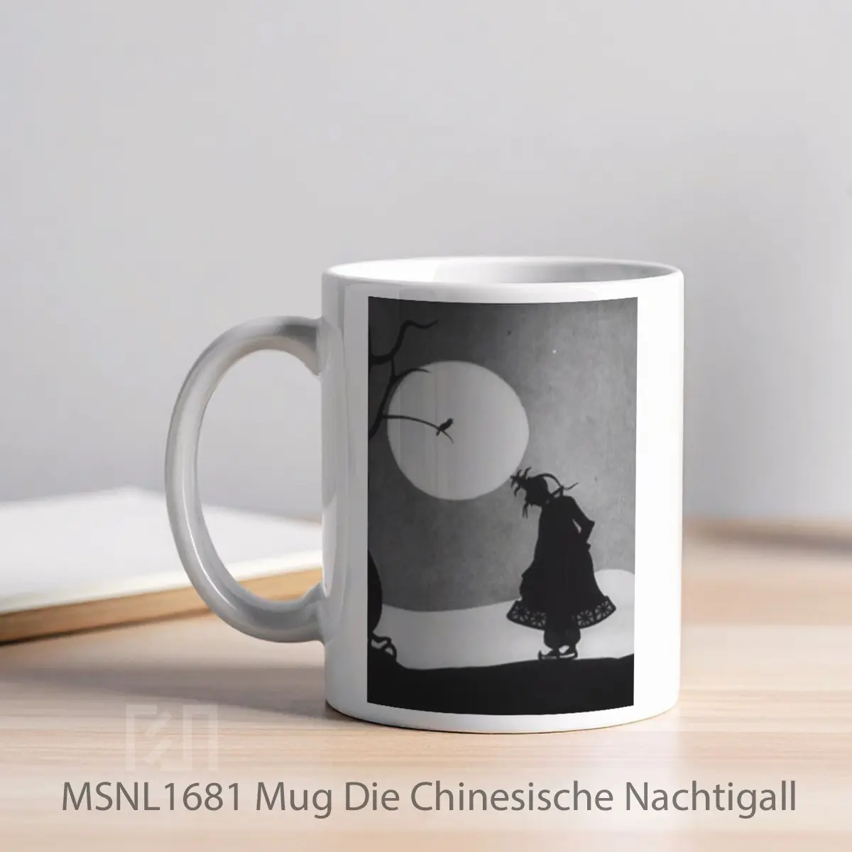 Mug Die Chinesische Nachtigall Gelas Keramik Tema Film MSNL1681 - Tampak Kiri