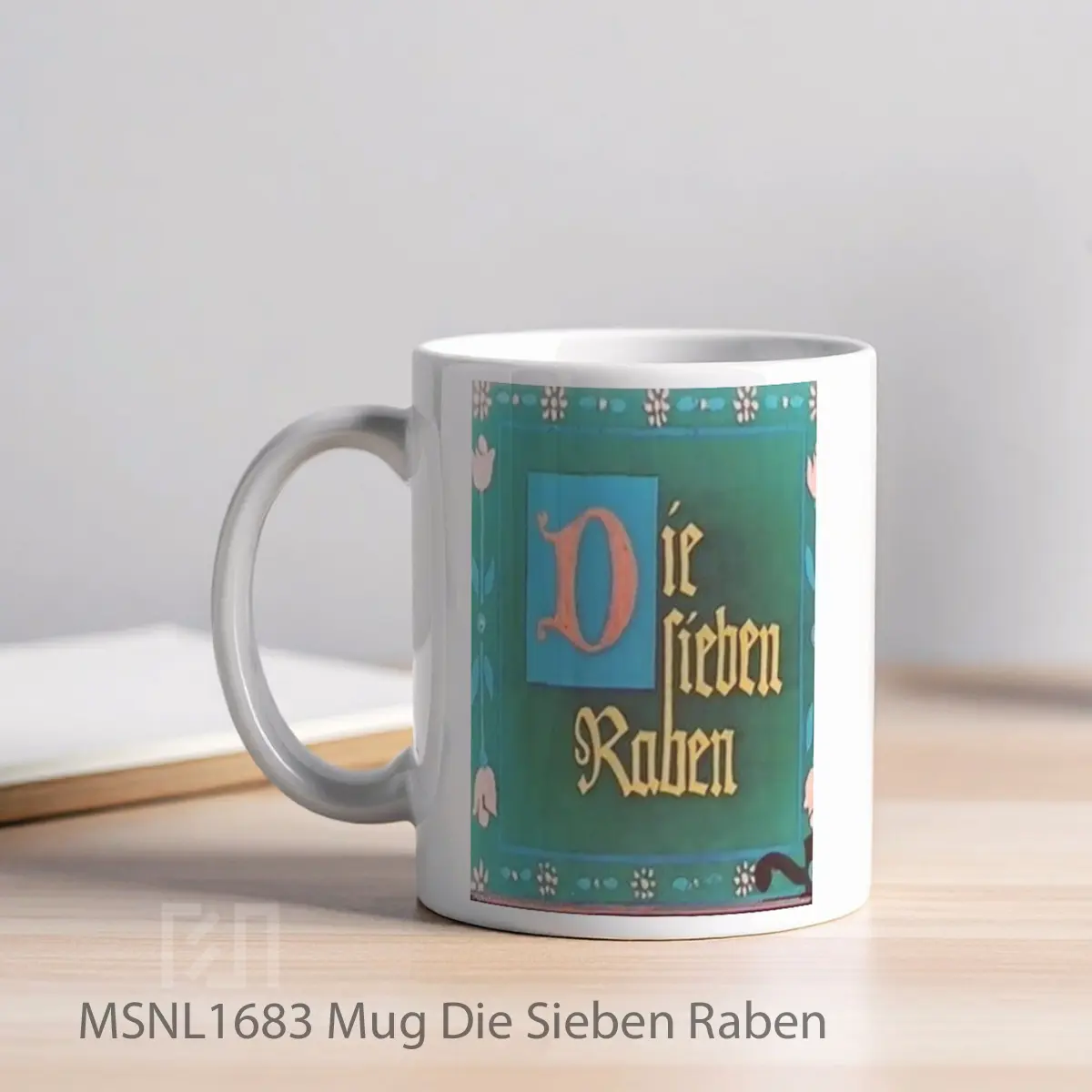 Mug Die Sieben Raben Gelas Keramik Tema Film MSNL1683 - Tampak Kiri