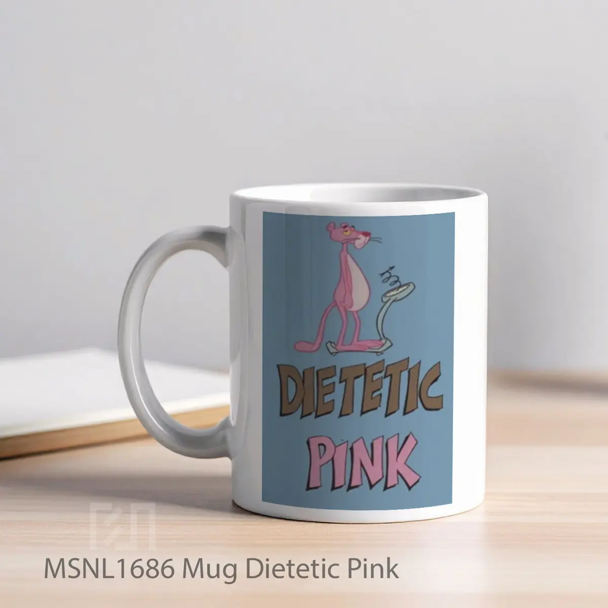 Mug Dietetic Pink Gelas Keramik Tema Film MSNL1686 - Tampak Kiri
