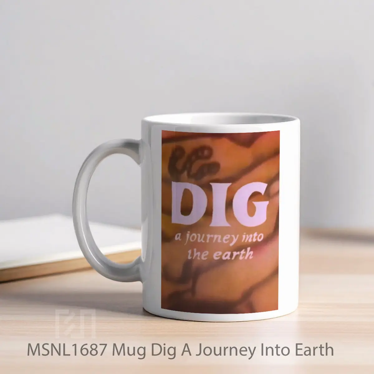 Mug Dig A Journey Into Earth Gelas Keramik Tema Film MSNL1687 - Tampak Kiri