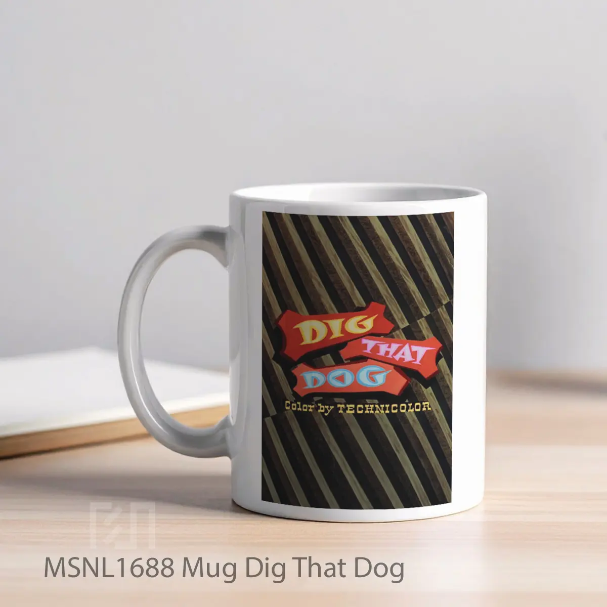 Mug Dig That Dog Gelas Keramik Tema Film MSNL1688 - Tampak Kiri