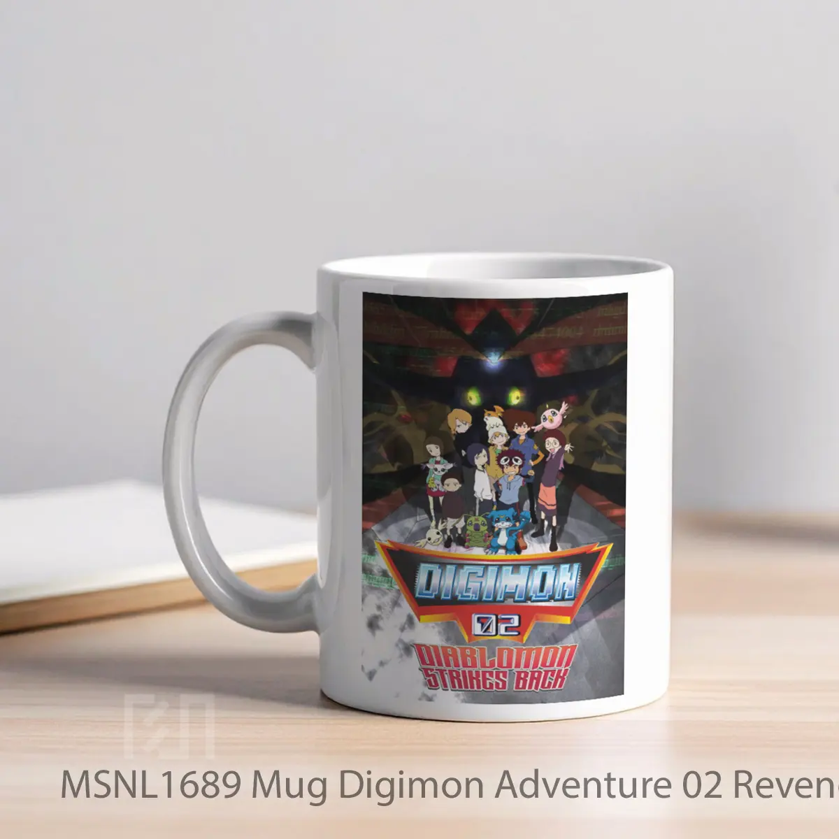 Mug Digimon Adventure 02 Revenge Of Diaboromon Gelas Keramik Tema Film MSNL1689 - Tampak Kiri