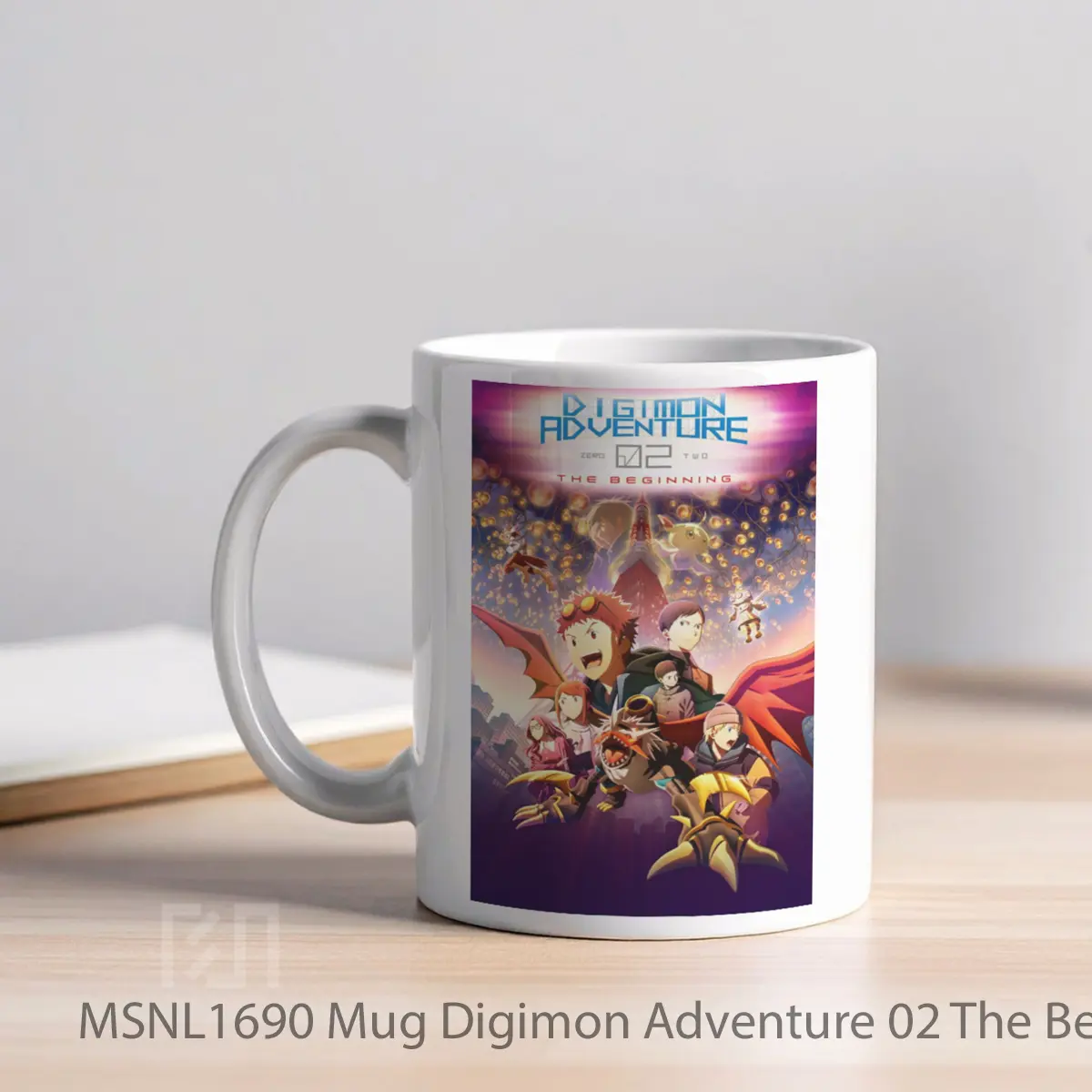 Mug Digimon Adventure 02 The Beginning Gelas Keramik Tema Film MSNL1690 - Tampak Kiri