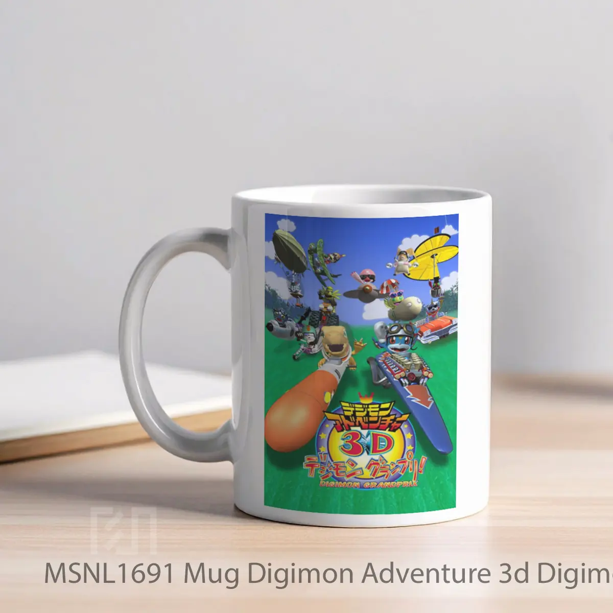 Mug Digimon Adventure 3d Digimon Grand Prix Gelas Keramik Tema Film MSNL1691 - Tampak Kiri
