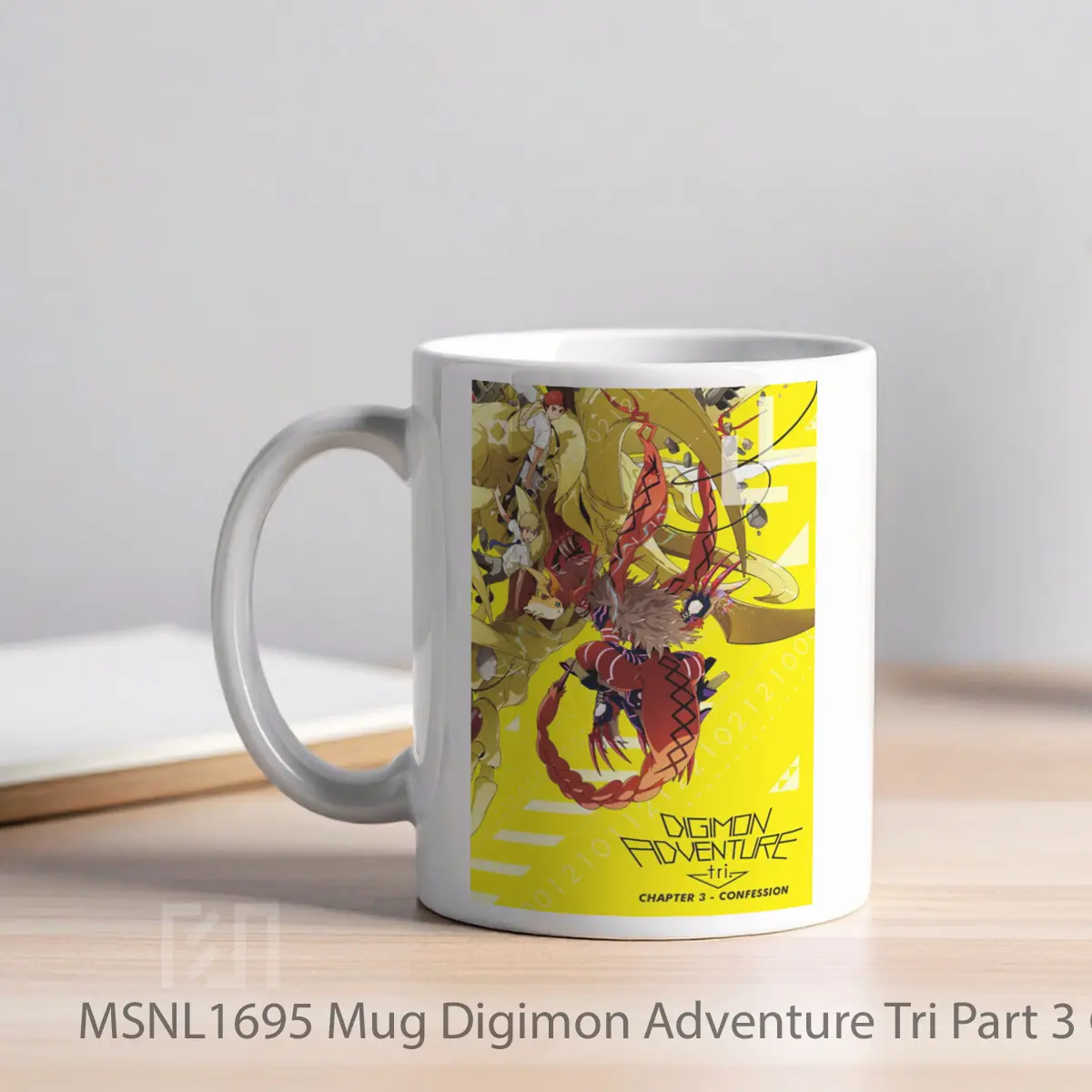 Mug Digimon Adventure Tri Part 3 Confession Gelas Keramik Tema Film MSNL1695 - Tampak Kiri