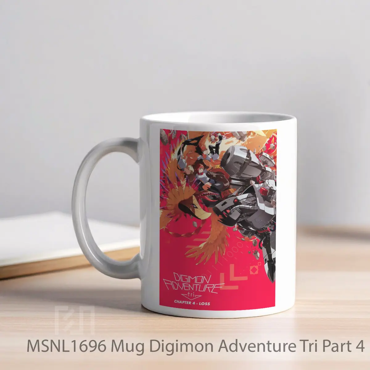 Mug Digimon Adventure Tri Part 4 Loss Gelas Keramik Tema Film MSNL1696 - Tampak Kiri