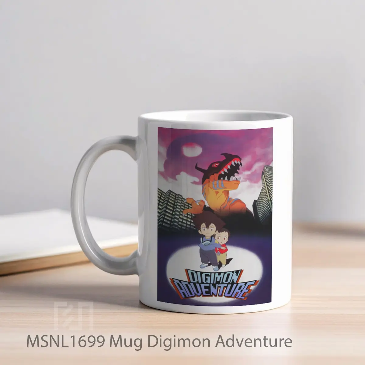 Mug Digimon Adventure Gelas Keramik Tema Film MSNL1699 - Tampak Kiri