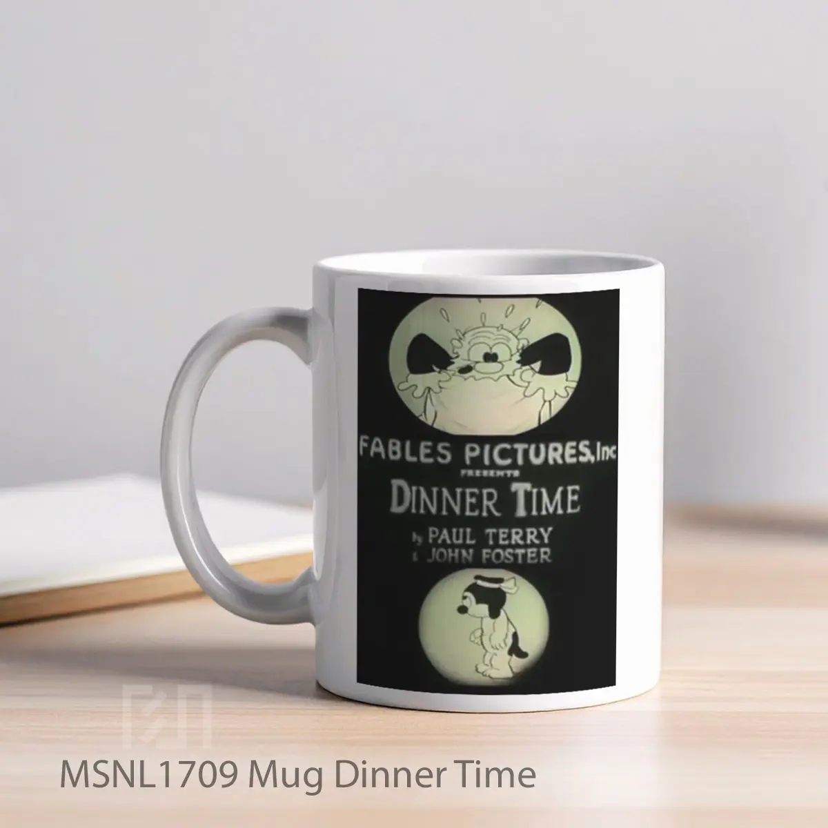 Mug Dinner Time Gelas Keramik Tema Film MSNL1709 - Tampak Kiri