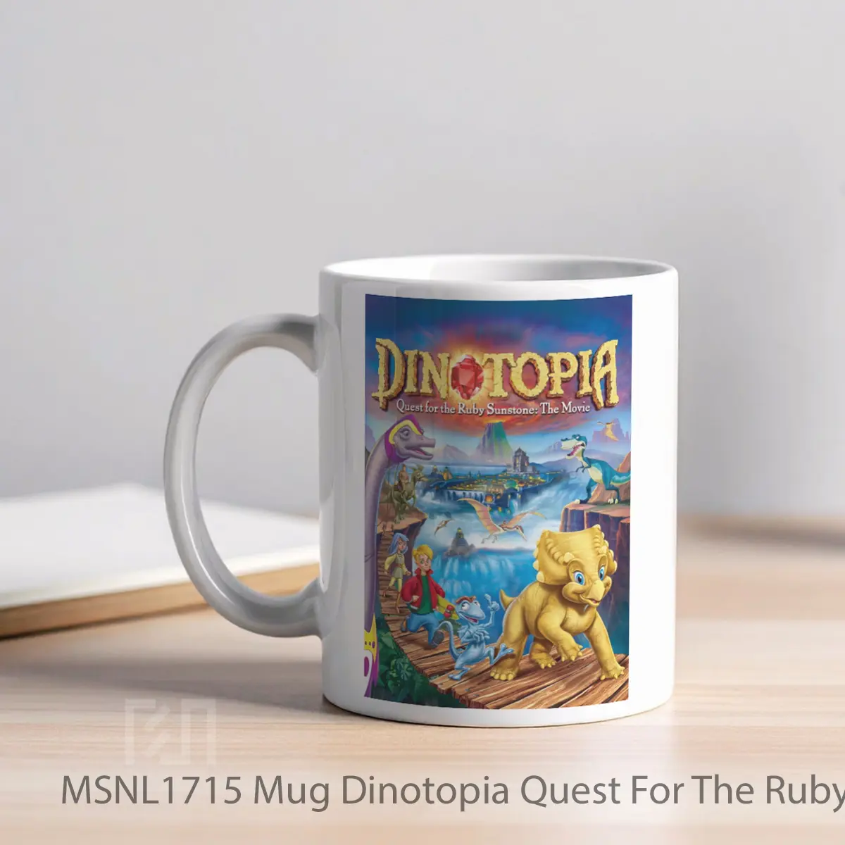 Mug Dinotopia Quest For The Ruby Sunstone Gelas Keramik Tema Film MSNL1715 - Tampak Kiri