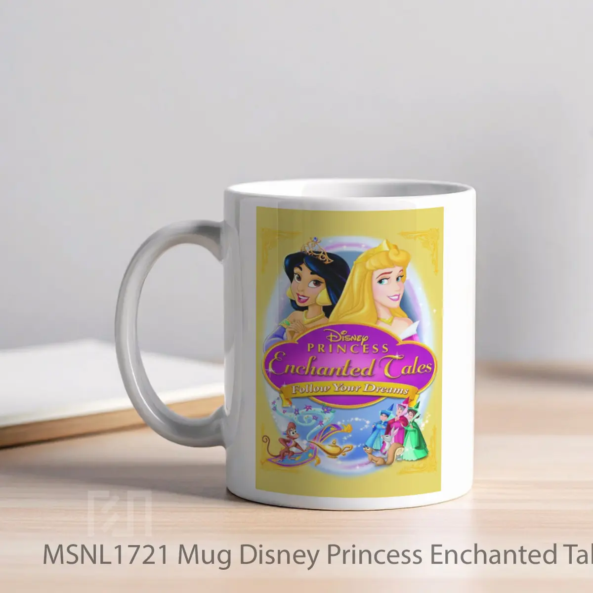 Mug Disney Princess Enchanted Tales Follow Your Dreams Gelas Keramik Tema Film MSNL1721 - Tampak Kiri