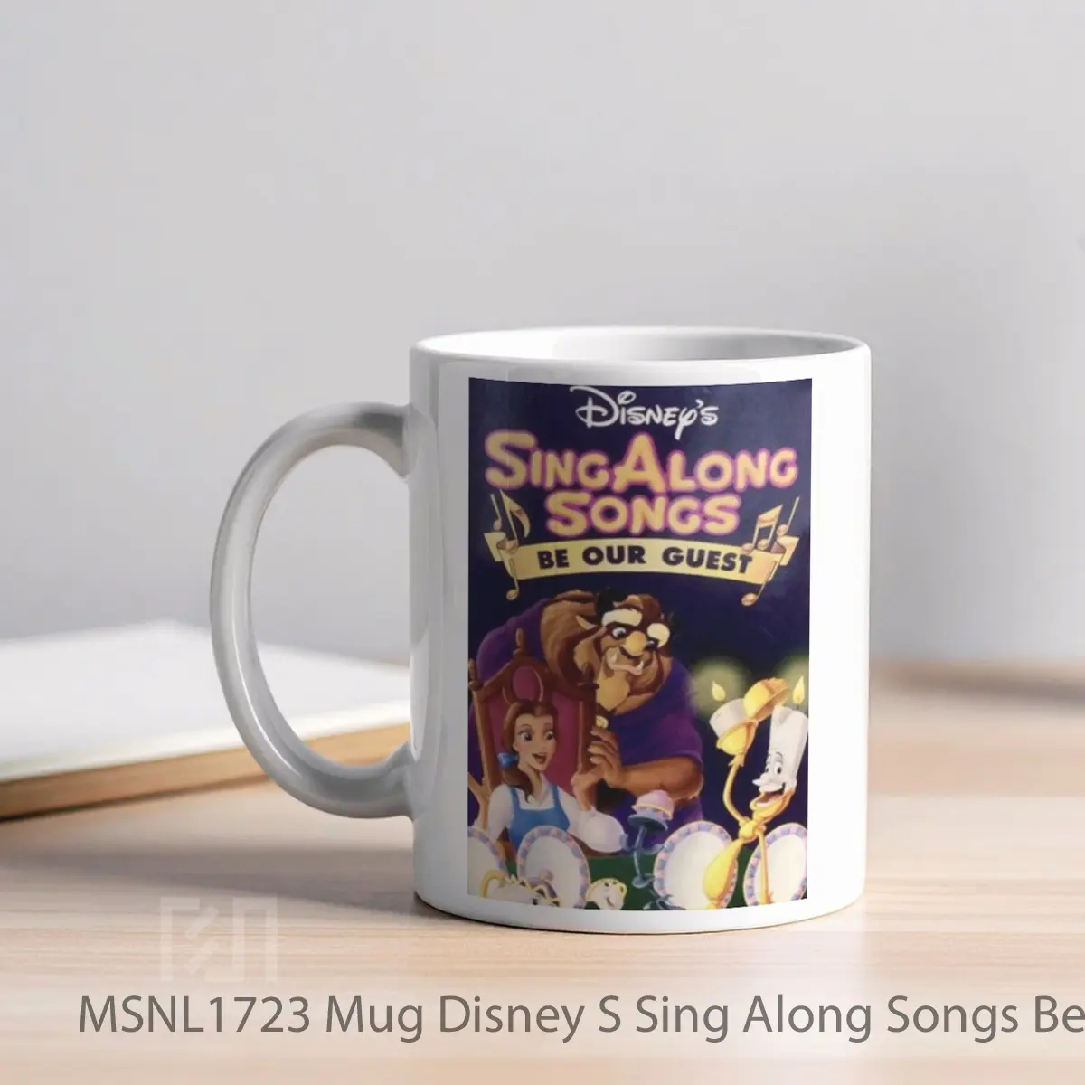 Mug Disney S Sing Along Songs Be Our Guest Gelas Keramik Tema Film MSNL1723 - Tampak Kiri