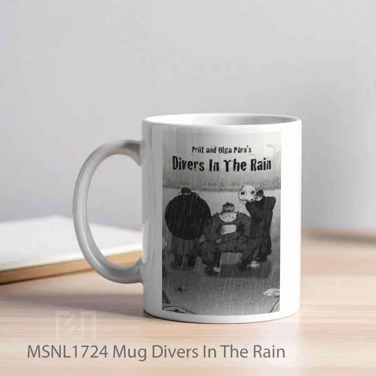 Mug Divers In The Rain Gelas Keramik Tema Film MSNL1724 - Tampak Kiri
