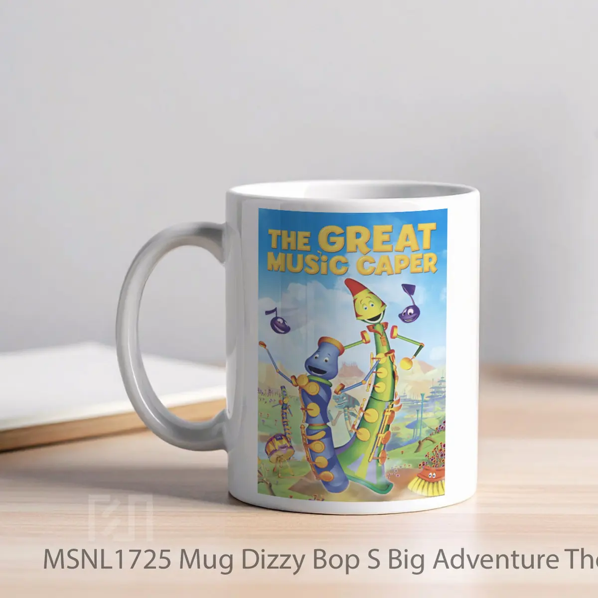 Mug Dizzy Bop S Big Adventure The Great Music Caper Gelas Keramik Tema Film MSNL1725 - Tampak Kiri