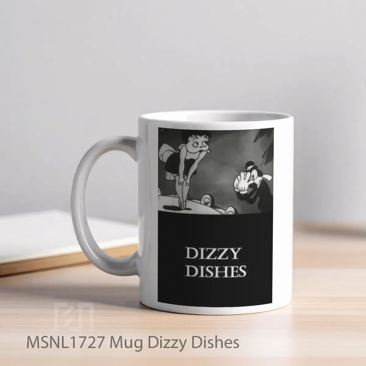 Mug Dizzy Dishes Gelas Keramik Tema Film MSNL1727 - Tampak Kiri