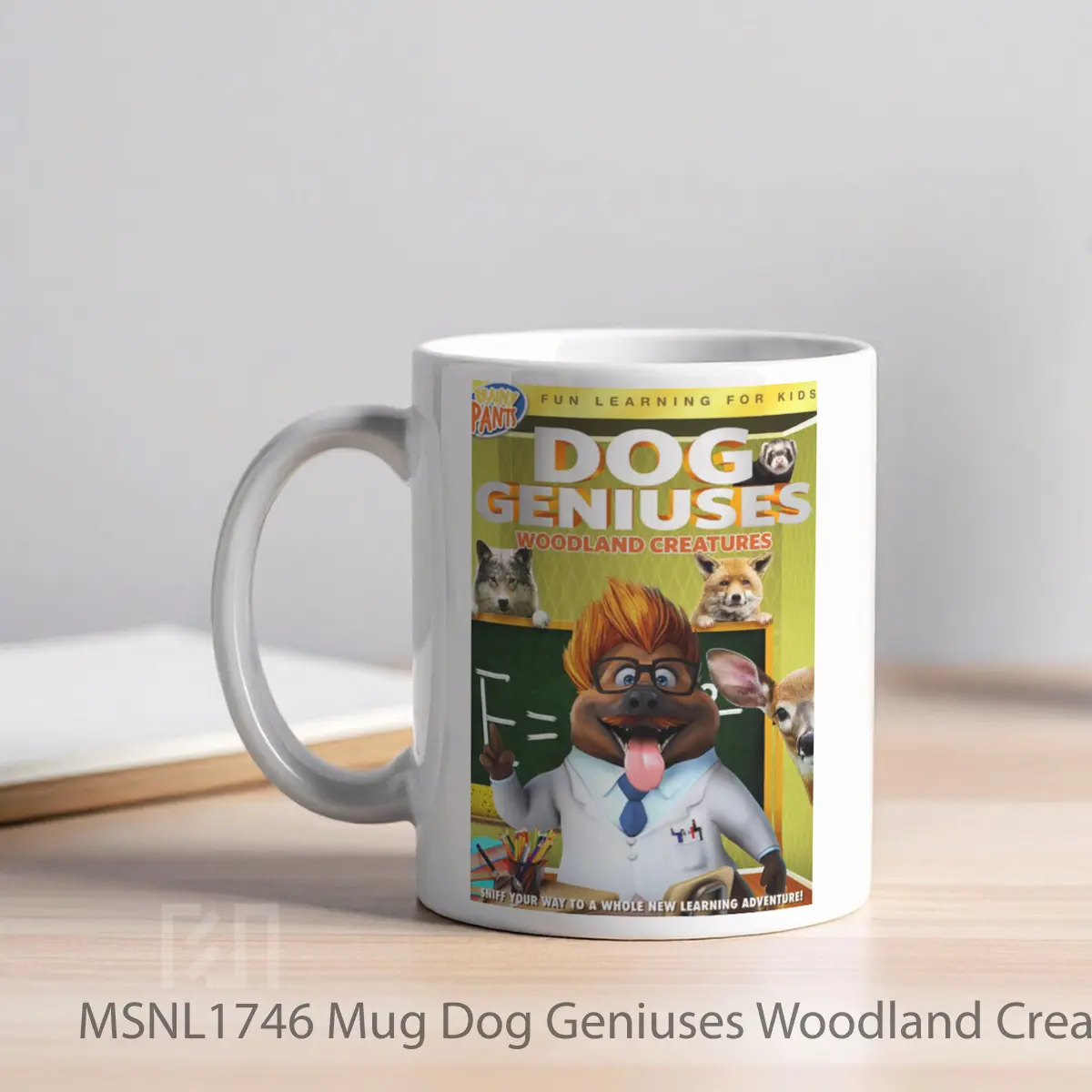 Mug Dog Geniuses Woodland Creatures Gelas Keramik Tema Film MSNL1746 - Tampak Kiri