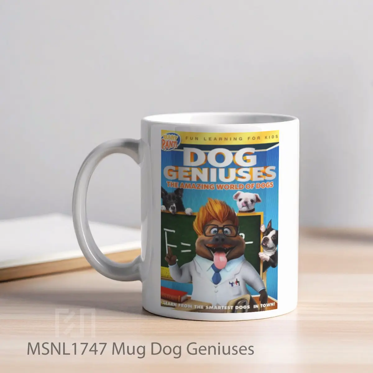 Mug Dog Geniuses Gelas Keramik Tema Film MSNL1747 - Tampak Kiri