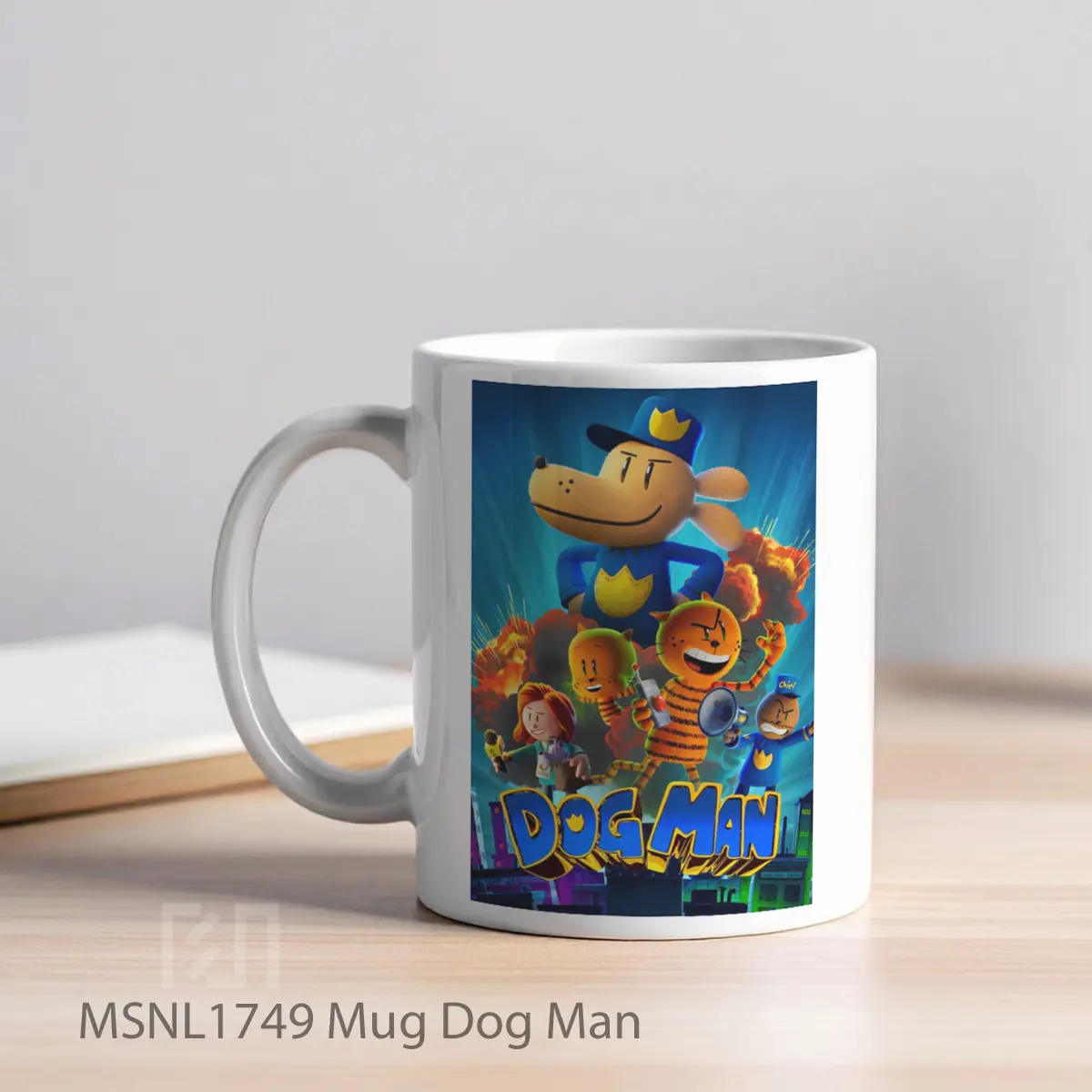 Mug Dog Man Gelas Keramik Tema Film MSNL1749 - Tampak Kiri