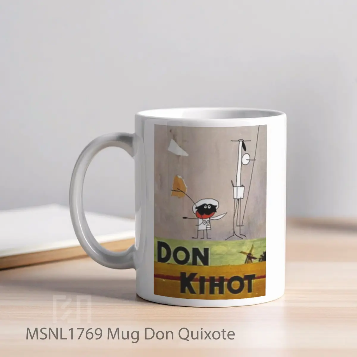Mug Don Quixote Gelas Keramik Tema Film MSNL1769 - Tampak Kiri