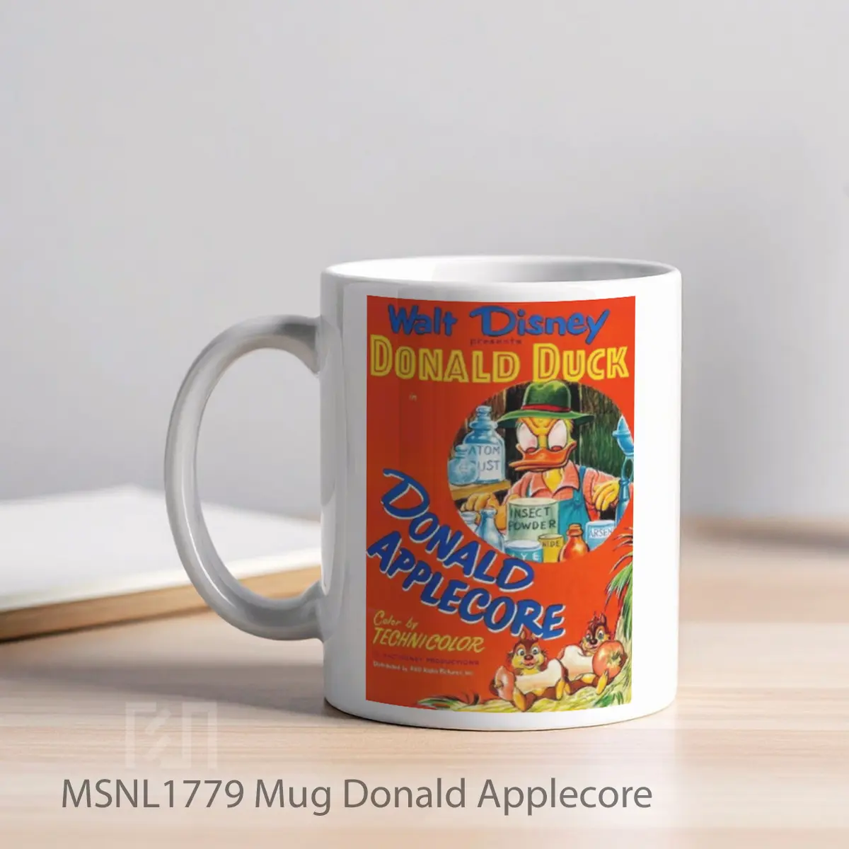 Mug Donald Applecore Gelas Keramik Tema Film MSNL1779 - Tampak Kiri
