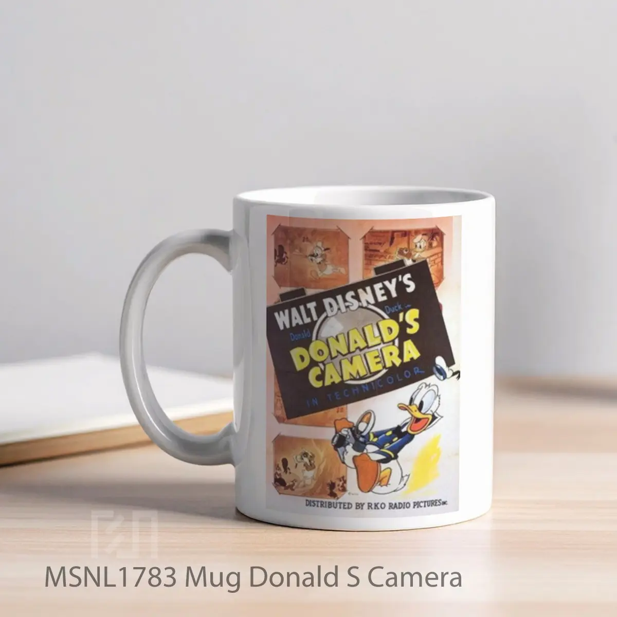 Mug Donald S Camera Gelas Keramik Tema Film MSNL1783 - Tampak Kiri