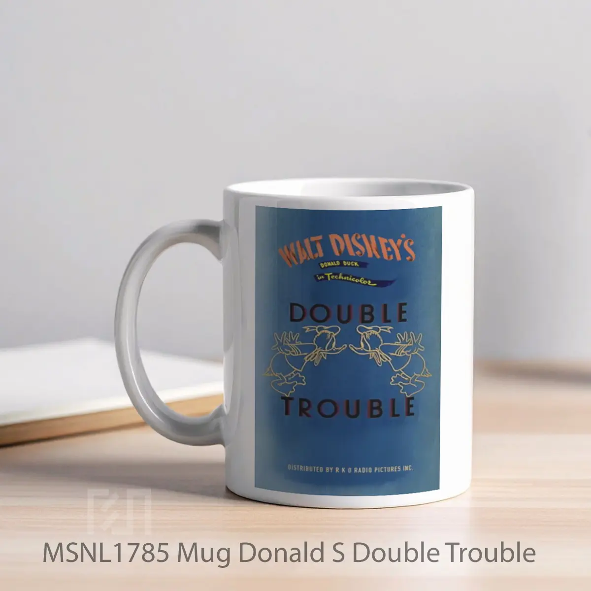 Mug Donald S Double Trouble Gelas Keramik Tema Film MSNL1785 - Tampak Kiri
