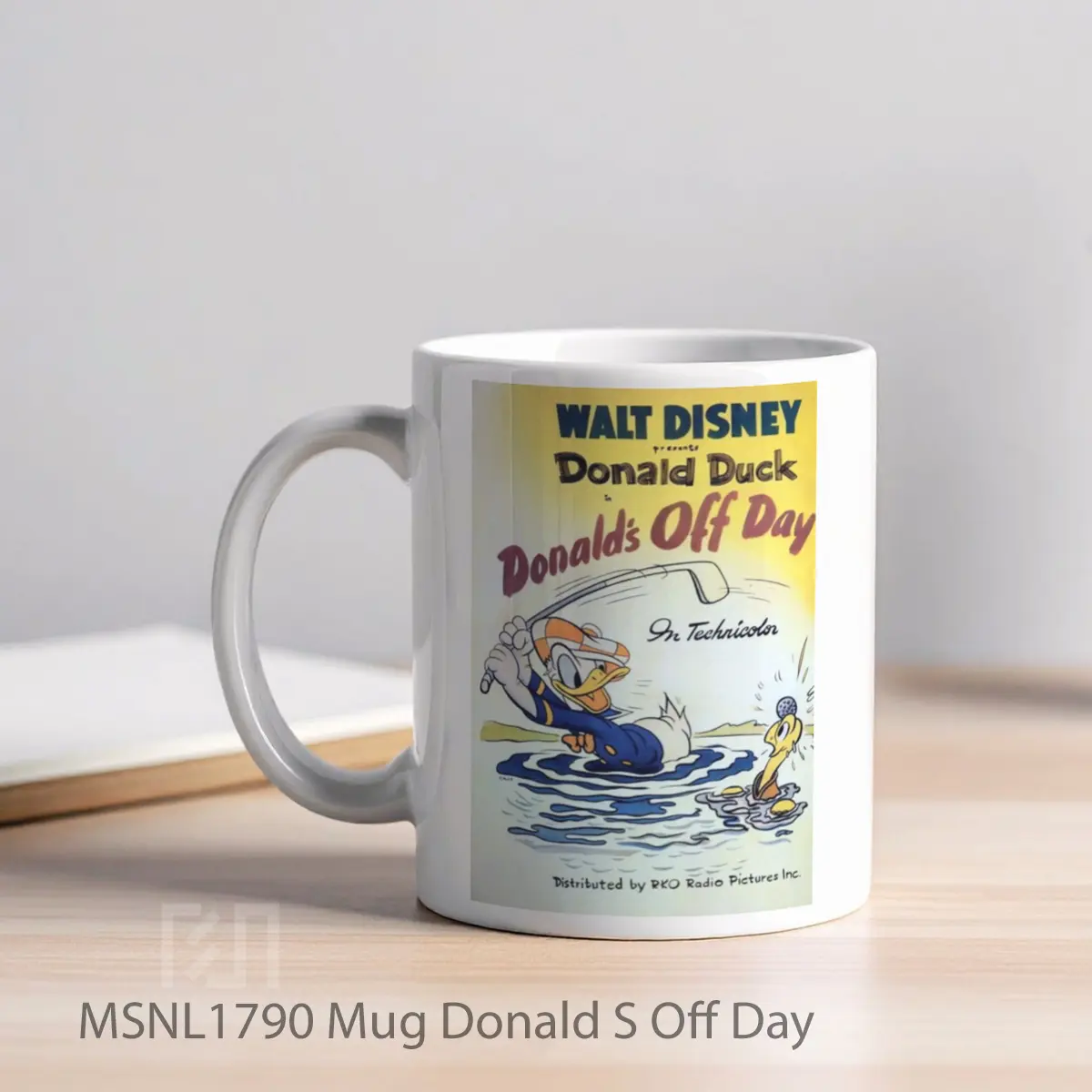 Mug Donald S Off Day Gelas Keramik Tema Film MSNL1790 - Tampak Kiri