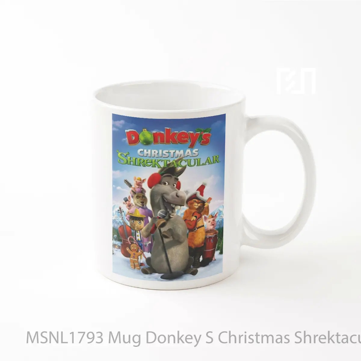 Mug Donkey S Christmas Shrektacular Gelas Keramik Tema Film MSNL1793