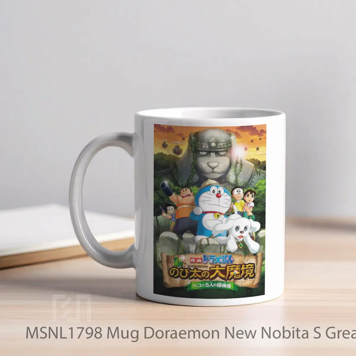 Mug Doraemon New Nobita S Great Demon Peko And The Exploration Party Of Five Gelas Keramik Tema Film MSNL1798 - Tampak Kiri