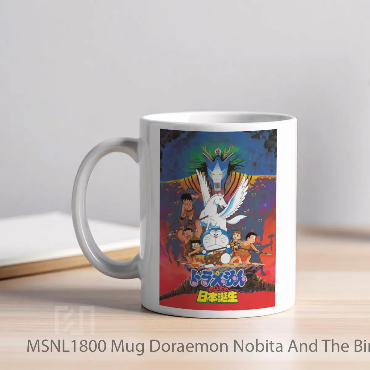 Mug Doraemon Nobita And The Birth Of Japan V1 Gelas Keramik Tema Film MSNL1800 - Tampak Kiri