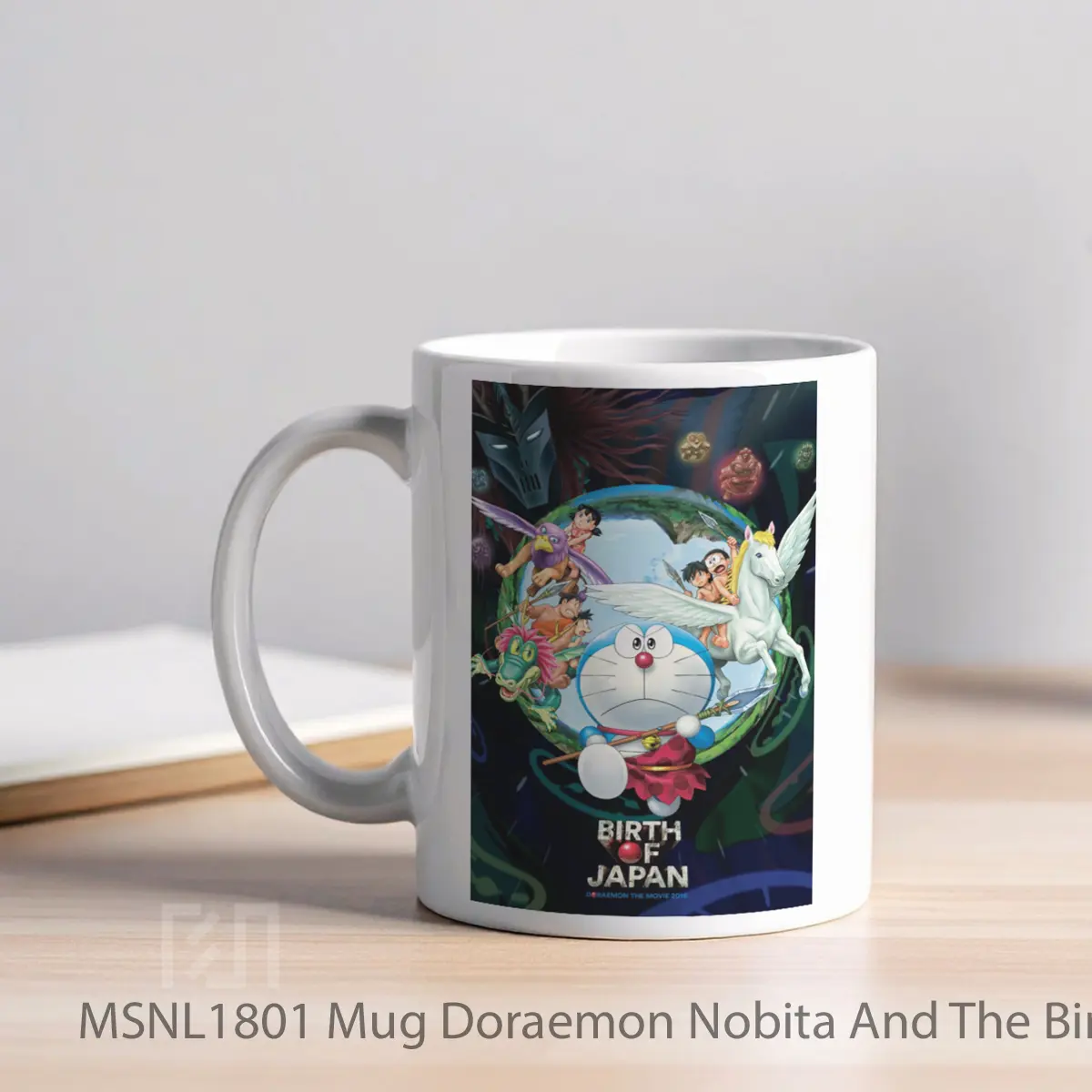 Mug Doraemon Nobita And The Birth Of Japan V2 Gelas Keramik Tema Film MSNL1801 - Tampak Kiri