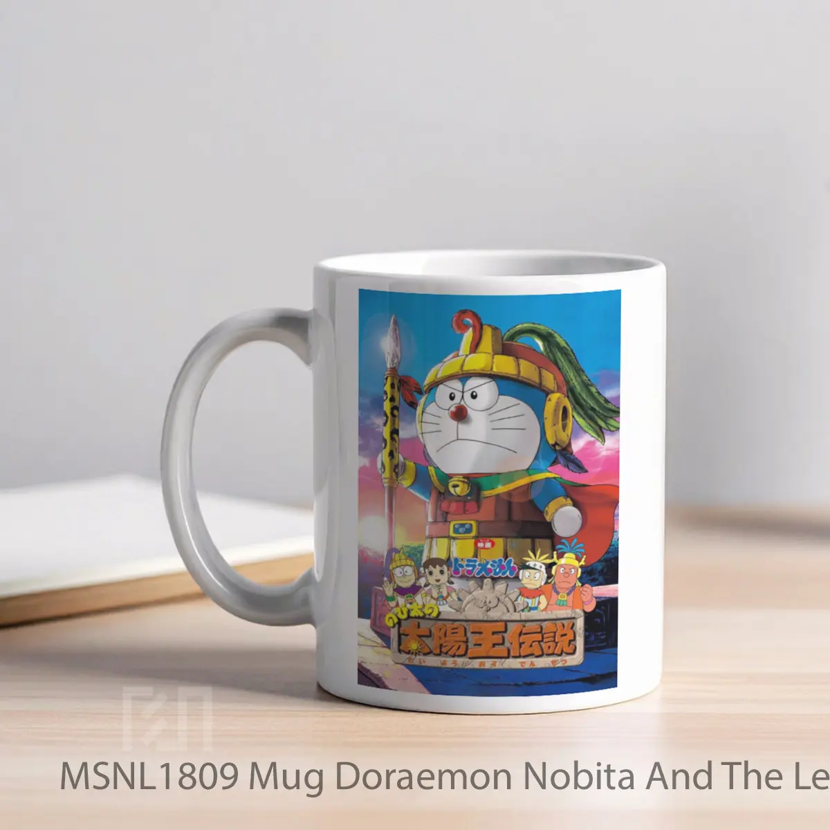 Mug Doraemon Nobita And The Legend Of The Sun King Gelas Keramik Tema Film MSNL1809 - Tampak Kiri