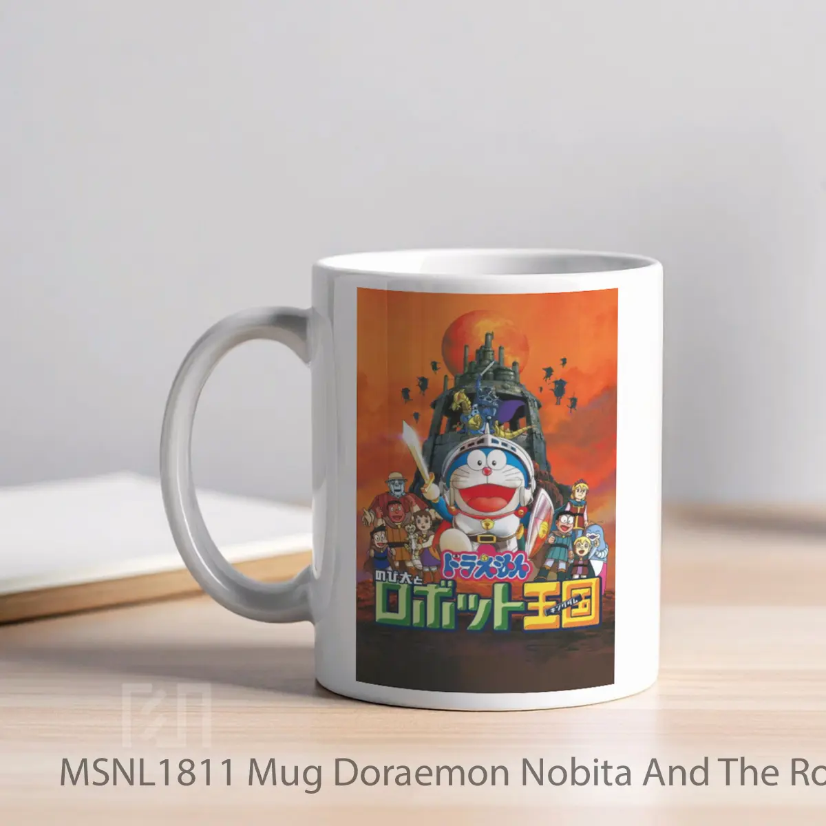 Mug Doraemon Nobita And The Robot Kingdom Gelas Keramik Tema Film MSNL1811 - Tampak Kiri