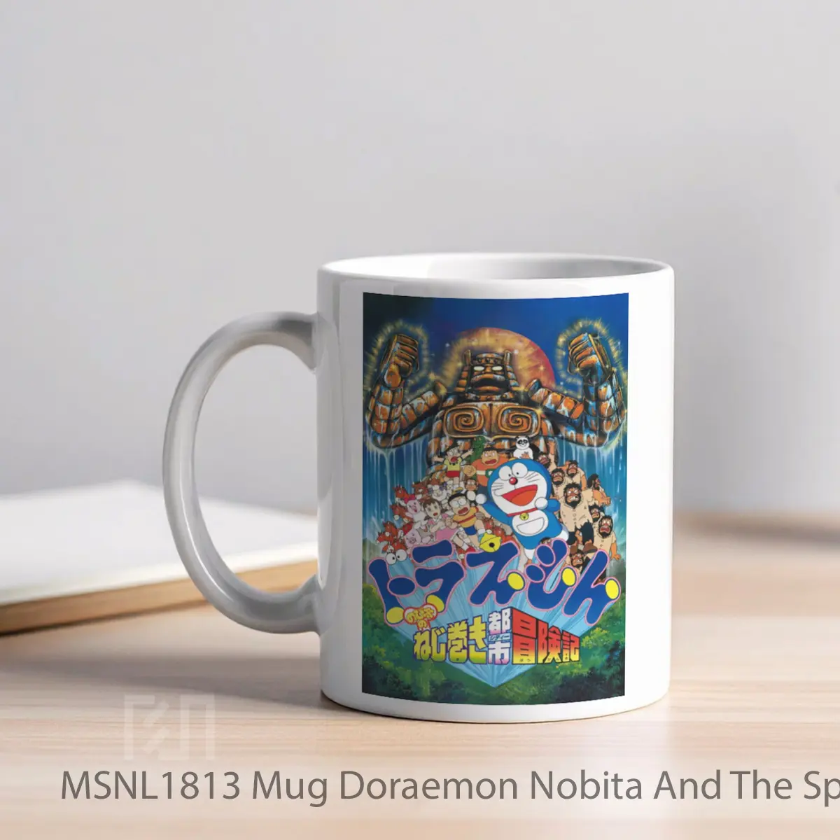Mug Doraemon Nobita And The Spiral City Gelas Keramik Tema Film MSNL1813 - Tampak Kiri