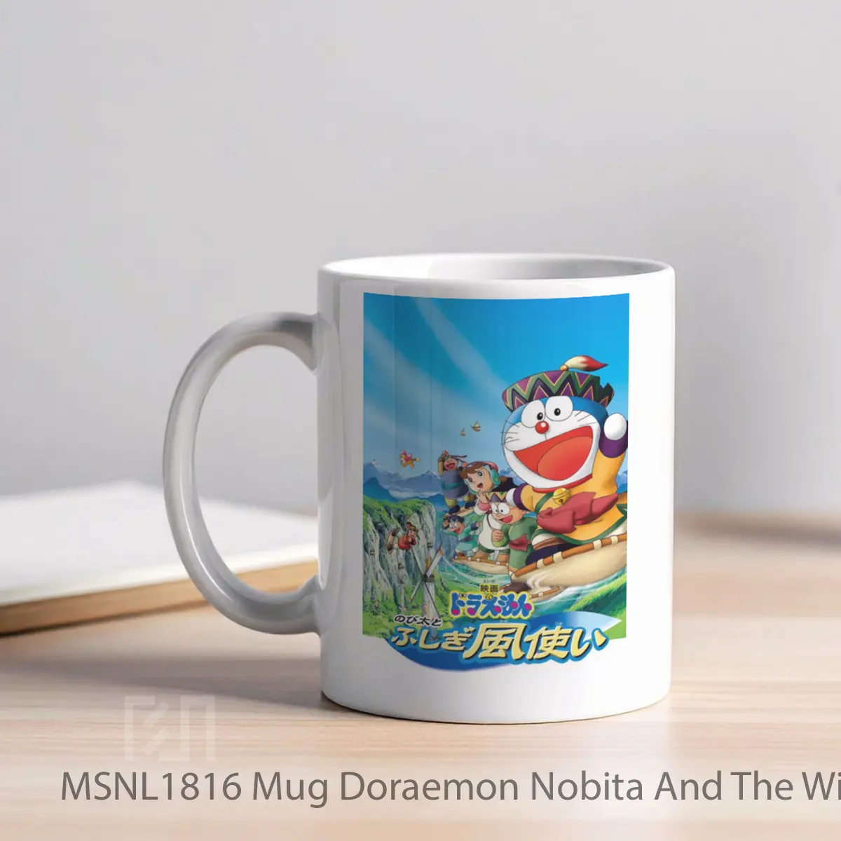 Mug Doraemon Nobita And The Windmasters Gelas Keramik Tema Film MSNL1816 - Tampak Kiri