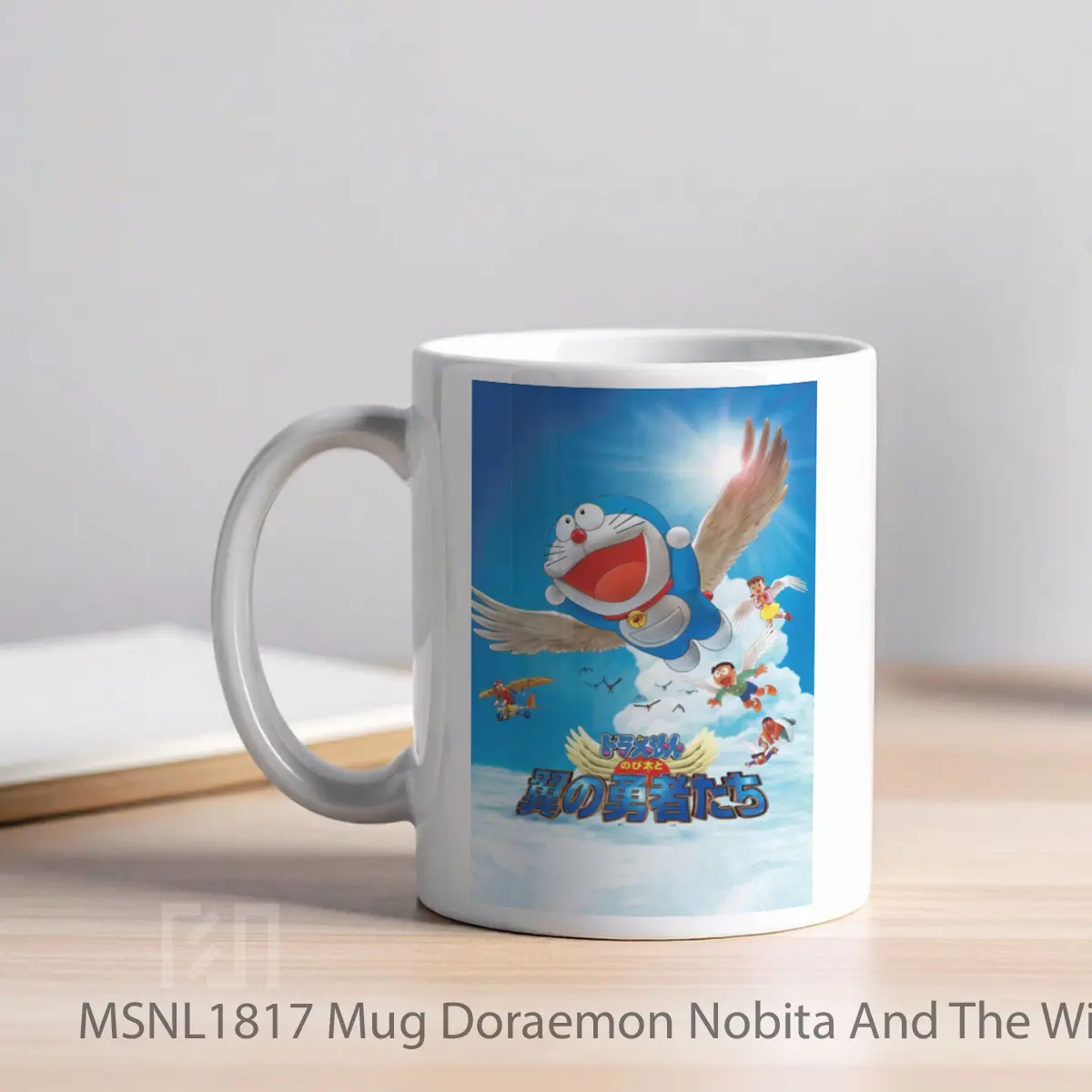 Mug Doraemon Nobita And The Winged Braves Gelas Keramik Tema Film MSNL1817 - Tampak Kiri
