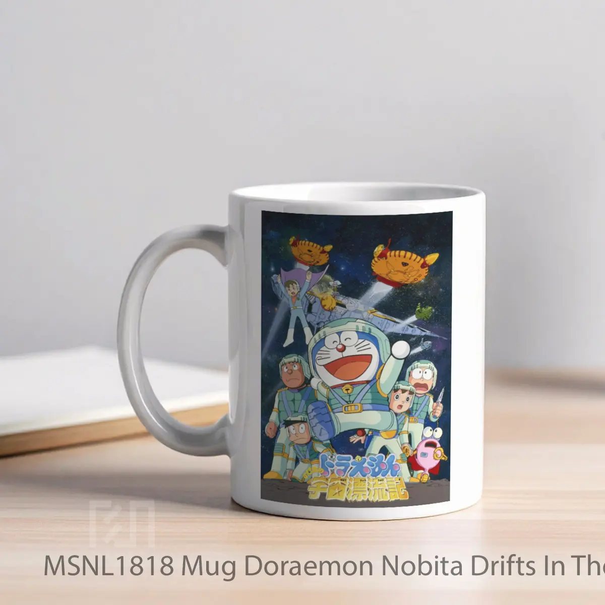 Mug Doraemon Nobita Drifts In The Universe Gelas Keramik Tema Film MSNL1818 - Tampak Kiri