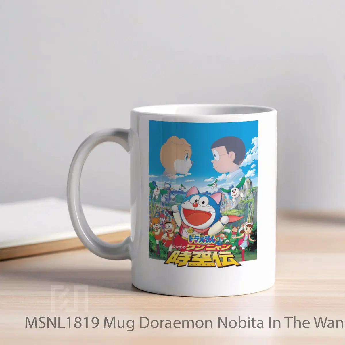 Mug Doraemon Nobita In The Wan Nyan Spacetime Odyssey Gelas Keramik Tema Film MSNL1819 - Tampak Kiri