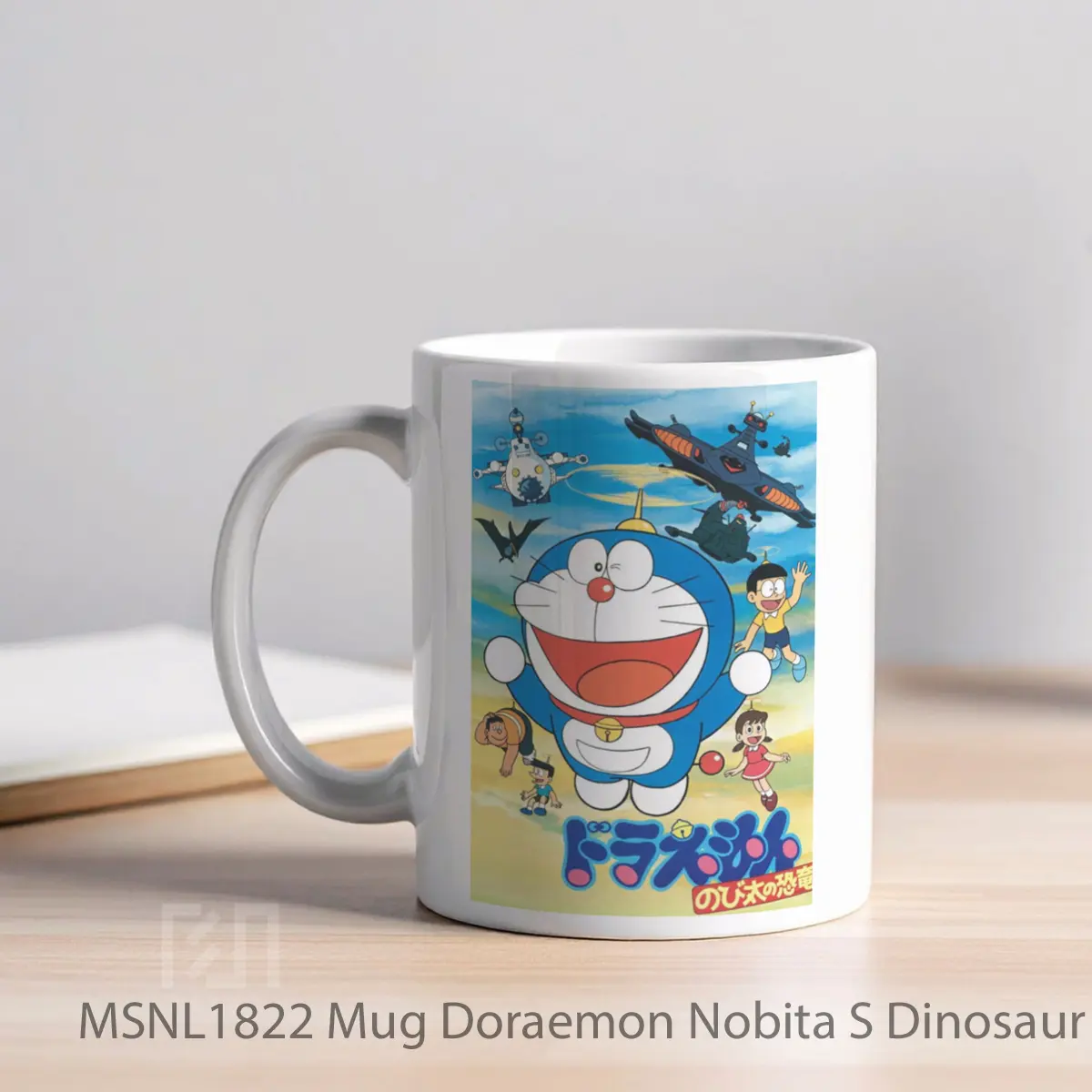 Mug Doraemon Nobita S Dinosaur V2 Gelas Keramik Tema Film MSNL1822 - Tampak Kiri