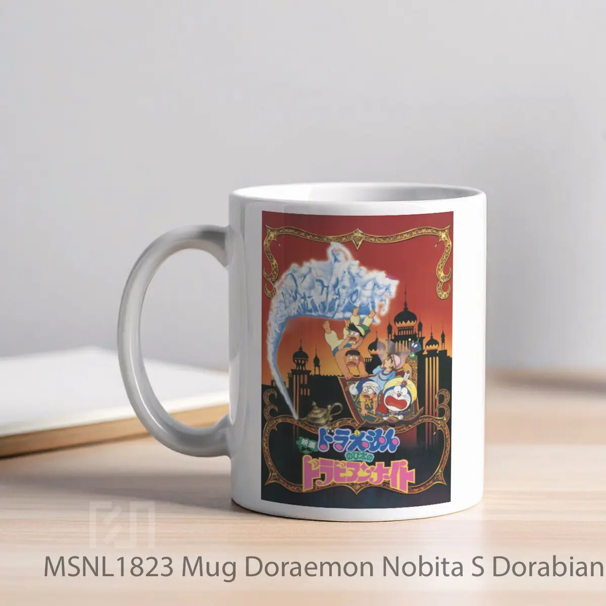 Mug Doraemon Nobita S Dorabian Nights Gelas Keramik Tema Film MSNL1823 - Tampak Kiri