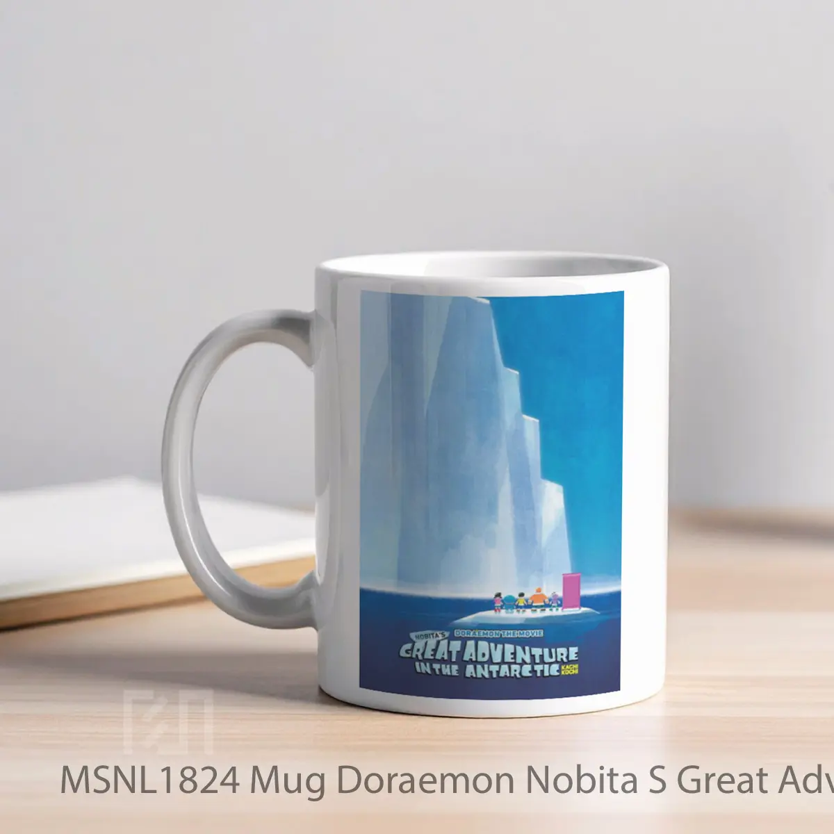 Mug Doraemon Nobita S Great Adventure In The Antarctic Kachi Kochi Gelas Keramik Tema Film MSNL1824 - Tampak Kiri