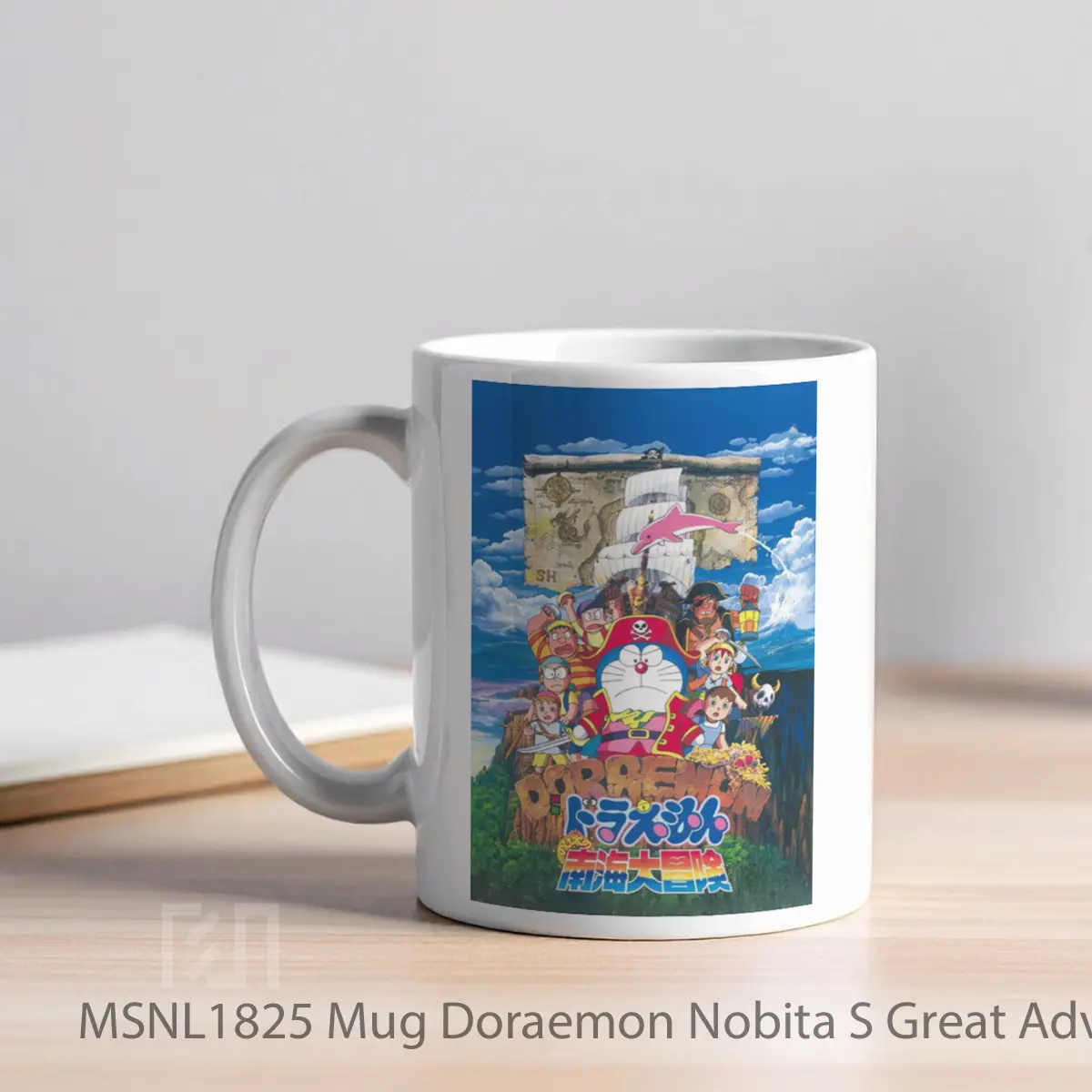 Mug Doraemon Nobita S Great Adventure In The South Seas Gelas Keramik Tema Film MSNL1825 - Tampak Kiri
