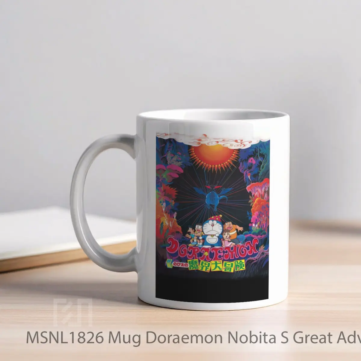 Mug Doraemon Nobita S Great Adventure In The World Of Magic Gelas Keramik Tema Film MSNL1826 - Tampak Kiri