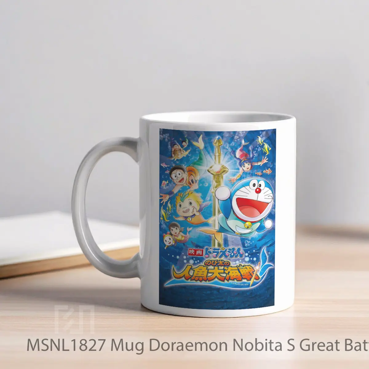Mug Doraemon Nobita S Great Battle Of The Mermaid King Gelas Keramik Tema Film MSNL1827 - Tampak Kiri