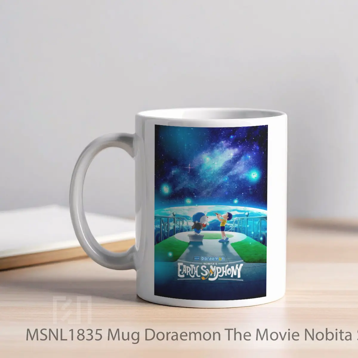 Mug Doraemon The Movie Nobita S Earth Symphony Gelas Keramik Tema Film MSNL1835 - Tampak Kiri