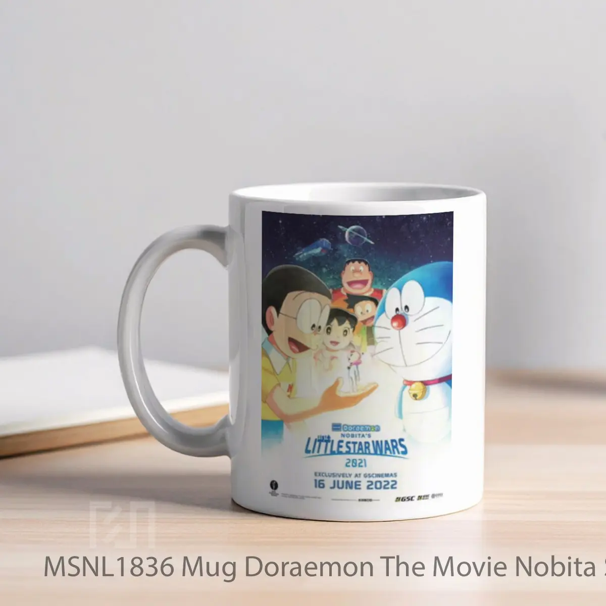 Mug Doraemon The Movie Nobita S Little Star Wars 2021 Gelas Keramik Tema Film MSNL1836 - Tampak Kiri