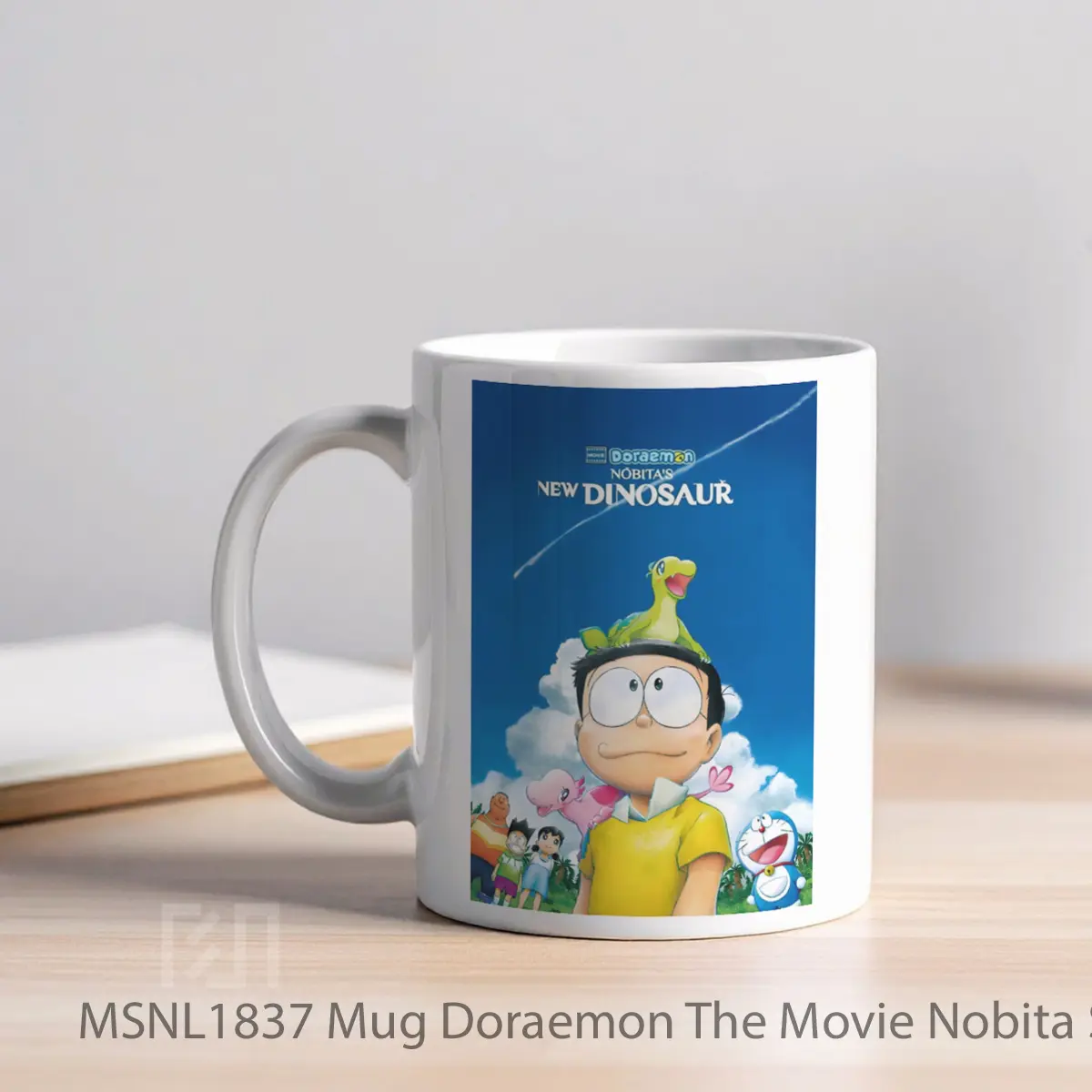 Mug Doraemon The Movie Nobita S New Dinosaur Gelas Keramik Tema Film MSNL1837 - Tampak Kiri